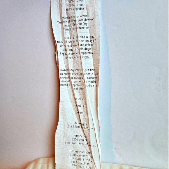 POTTERY BARN Queen Grand Organic Percale Sheets, Ivory - 2 Std Cases/Fitted/Flat - Picture 7 of 8